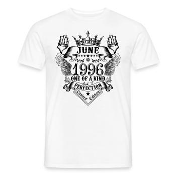 Geburtstag Juni 1996 geboren im Juni 1996 - Männer T-Shirt - Weiß - Vorne - AI Model Male 178 dark (178cm)