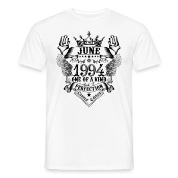 Geburtstag Juni 1994 geboren im Juni 1994 - Männer T-Shirt - Weiß - Vorne - AI Model Male 178 dark (178cm)