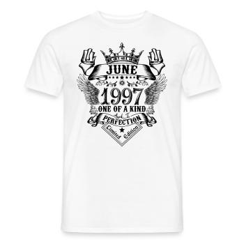 Geburtstag Juni 1997 geboren im Juni 1997 - Männer T-Shirt - Weiß - Vorne - AI Model Male 178 dark (178cm)