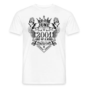 Geburtstag Juni 2001 geboren im Juni 2001 - Männer T-Shirt - Weiß - Vorne - AI Model Male 178 dark (178cm)
