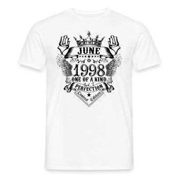 Geburtstag Juni 1998 geboren im Juni 1998 - Männer T-Shirt - Weiß - Vorne - AI Model Male 178 dark (178cm)