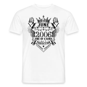 Geburtstag Juni 2006 geboren im Juni 2006 - Männer T-Shirt - Weiß - Vorne - AI Model Male 178 dark (178cm)