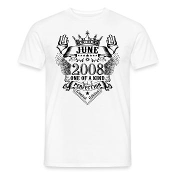 Geburtstag Juni 2008 geboren im Juni 2008 - Männer T-Shirt - Weiß - Vorne - AI Model Male 178 dark (178cm)