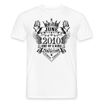 Geburtstag Juni 2010 geboren im Juni 2010 - Männer T-Shirt - Weiß - Vorne - AI Model Male 178 dark (178cm)