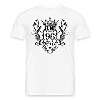 Vintage Juin 1961 Juin 1961 né en Juin - T-shirt homme - blanc - Devant - AI Model Male 178 dark (178cm)