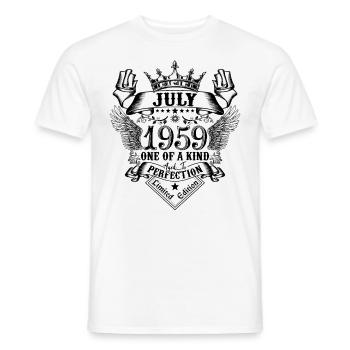 Geburtstag Juli 1959 geboren im Juli 1959 - Männer T-Shirt - Weiß - Vorne - AI Model Male 178 dark (178cm)