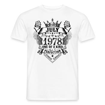 Birthday July 1978 born in July 1978 - Men's T-Shirt - white - Front - AI Model Male 178 dark (178cm)