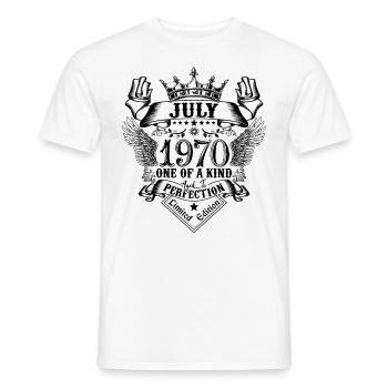 Anniversaire Juillet 1970 né en Juillet 1970 - T-shirt homme - blanc - Devant - AI Model Male 178 dark (178cm)