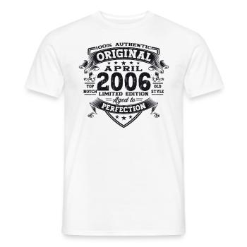 17th birthday man April Born 2006 Original - Men's T-Shirt - white - Front - AI Model Male 178 dark (178cm)