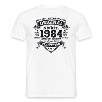 39e anniversaire homme April Né 1984 Original - T-shirt homme - blanc - Devant - AI Model Male 178 dark (178cm)