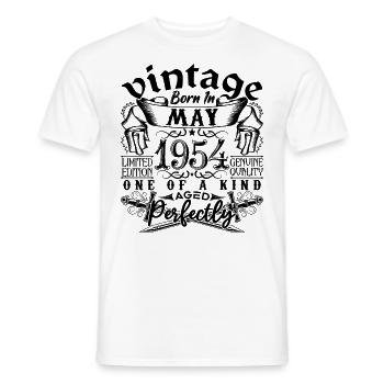 Geburtstag 1954 Mai 1954! geb. Mai 1954 - Männer T-Shirt - Weiß - Vorne - AI Model Male 178 dark (178cm)