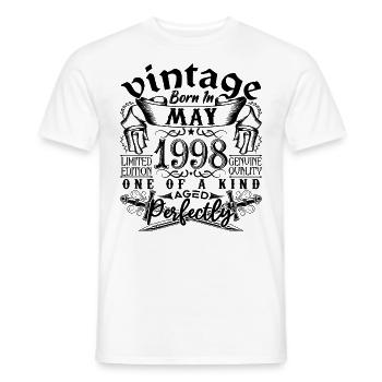 Geburtstag 1998 Mai 1998! geboren Mai 1998 - Männer T-Shirt - Weiß - Vorne - AI Model Male 178 dark (178cm)