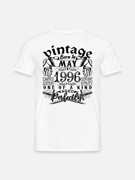 Geburtstag 1996 Mai 1996! geboren Mai 1996 - Männer T-Shirt - Weiß