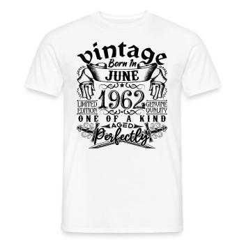 Anniversaire 1962 Juin 1962 ! né en June 1962 - T-shirt homme - blanc - Devant - AI Model Male 178 dark (178cm)