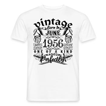 Geburtstag 1956 Juni 1956! geboren im Juni 1956 - Männer T-Shirt - Weiß - Vorne - AI Model Male 178 dark (178cm)