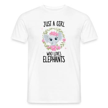 Juste une fille qui aime les éléphants - T-shirt homme - blanc - Devant - AI Model Male 178 dark (178cm)