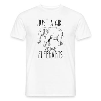 Juste une fille qui aime les éléphants - T-shirt homme - blanc - Devant - AI Model Male 178 dark (178cm)