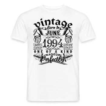 Geburtstag 1994 Juni 1994! geboren im Juni 1994 - Männer T-Shirt - Weiß - Vorne - AI Model Male 178 dark (178cm)