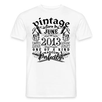 Geburtstag 2013 Juni 2013 ! geboren im Juni 2013 - Männer T-Shirt - Weiß - Vorne - AI Model Male 178 dark (178cm)