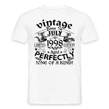 Juli 1998 | Jahrgang 1998 | geboren im Juli - Männer T-Shirt - Weiß - Vorne - AI Model Male 178 dark (178cm)