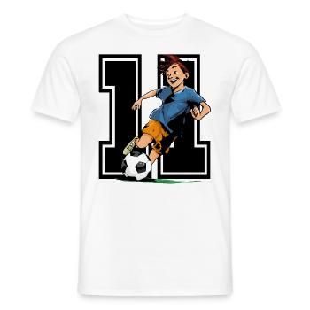Football Birthday - 11 year old boy - 11. - Men's T-Shirt - white - Front - AI Model Male 178 dark (178cm)