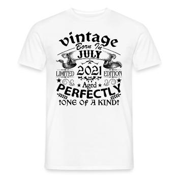 July 2021 | Vintage 2021 | born in July - Men's T-Shirt - white - Front - AI Model Male 178 dark (178cm)