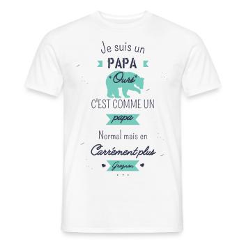 Papa ours - T-shirt homme - blanc - Devant - AI Model Male 178 dark (178cm)