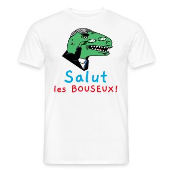 Salut Les Bouseux / design à la phrase drôle - T-shirt homme - blanc - Devant - AI Model Male 178 dark (178cm)