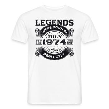 49th Birthday Man Legendary July Born 1974 - Men's T-Shirt - white - Front - AI Model Male 178 dark (178cm)