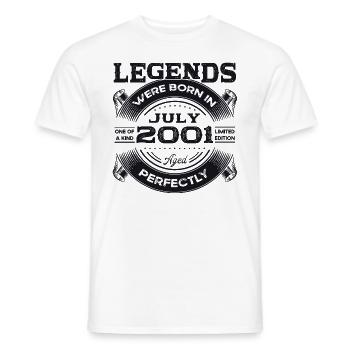 22nd Birthday Man Legendary July Vintage 2001 - Men's T-Shirt - white - Front - AI Model Male 178 dark (178cm)