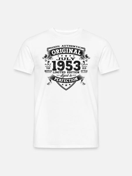 70. Geburtstag Mann Original Juli Jahrgang 1953 - Mænd T-shirt - hvid