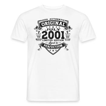 22nd Birthday Man Original July Vintage 2001 - Men's T-Shirt - white - Front - AI Model Male 178 dark (178cm)