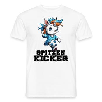 "Spitzen Kicker" - lustiges Fußball Einhorn - Männer T-Shirt - Weiß - Vorne - AI Model Male 178 dark (178cm)