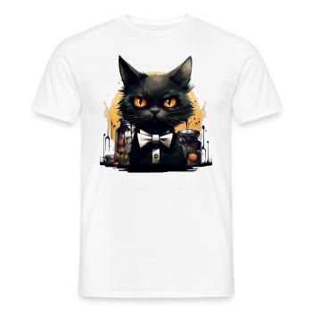 Halloween Katze gruselig - Männer T-Shirt - Weiß - Vorne - AI Model Male 178 dark (178cm)
