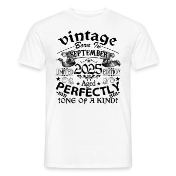 September 2025 | Jahrgang 2025 | geboren im September - Männer T-Shirt - Weiß - Vorne - AI Model Male 178 dark (178cm)