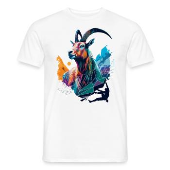 Steinbock ArtKlettern Bouldern Berge Bergsteiger - Männer T-Shirt - Weiß - Vorne - AI Model Male 178 dark (178cm)