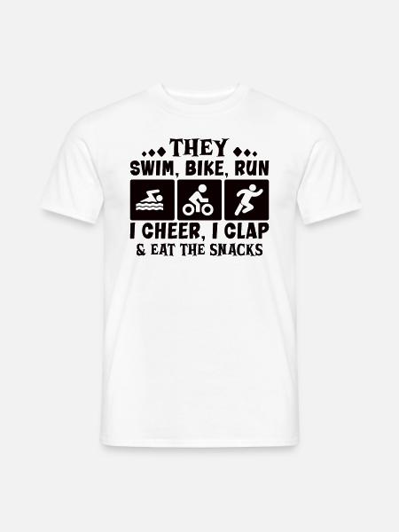 Triathlon Swim Bike Run Triathlet Sport Geschenk - Männer T-Shirt - Weiß