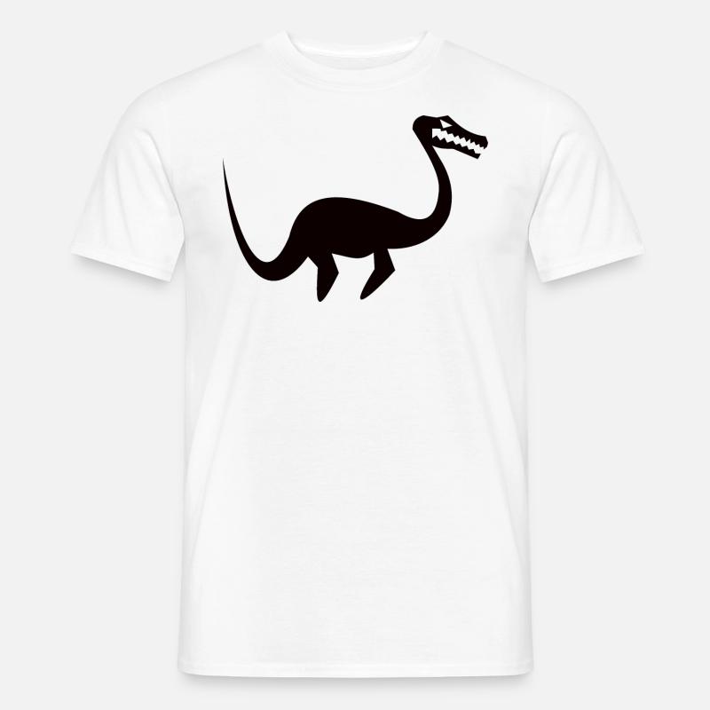 cooles Plesiosaurus-Silhouetten-Design - Männer T-Shirt - Weiß