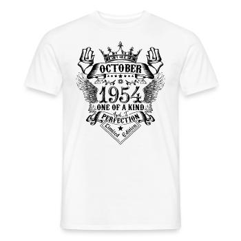 Geburtstag 1954 Oktober 1954 geboren im Oktober - Männer T-Shirt - Weiß - Vorne - AI Model Male 178 dark (178cm)