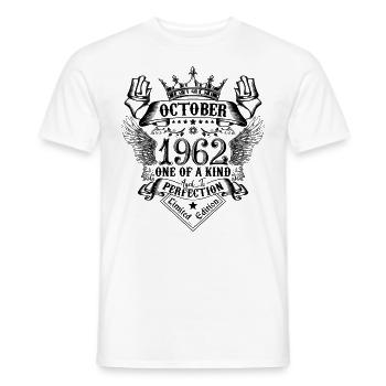 Anniversaire 1962 Octobre 1962 né en Octobre - T-shirt homme - blanc - Devant - AI Model Male 178 dark (178cm)