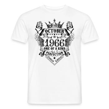 Birthday 1966 October 1966 born in October - Men's T-Shirt - white - Front - AI Model Male 178 dark (178cm)