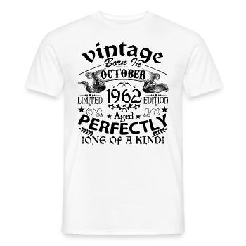 Oktober 1962 | Jahrgang 1962 | geboren im Oktober - Männer T-Shirt - Weiß - Vorne - AI Model Male 178 dark (178cm)
