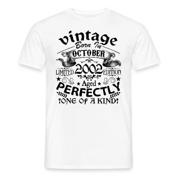 October 2002 | Vintage 2002 | born in October - Men's T-Shirt - white - Front - AI Model Male 178 dark (178cm)