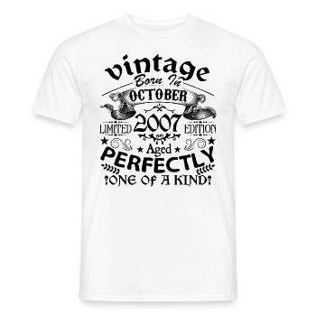 October 2007 | Vintage 2007 | born in October - Men's T-Shirt - white - Front - AI Model Male 178 dark (178cm)