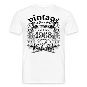 Geburtstag 1968 Oktober 1968! geboren im Oktober 196 - Männer T-Shirt - Weiß - Vorne - AI Model Male 178 dark (178cm)