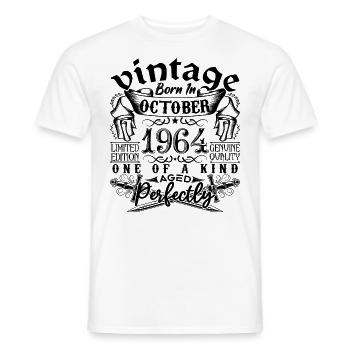 Geburtstag 1964 Oktober 1964! geboren im Oktober 196 - Männer T-Shirt - Weiß - Vorne - AI Model Male 178 dark (178cm)