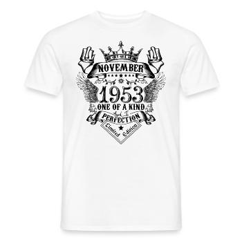 Birthday November 1953 born in November 1953 - Men's T-Shirt - white - Front - AI Model Male 178 dark (178cm)