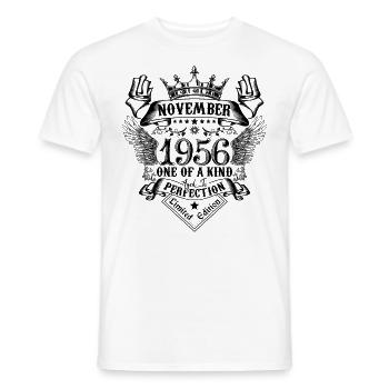 Birthday November 1956 born in November 1956 - Men's T-Shirt - white - Front - AI Model Male 178 dark (178cm)