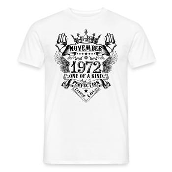 Birthday November 1972 born in November 1972 - Men's T-Shirt - white - Front - AI Model Male 178 dark (178cm)