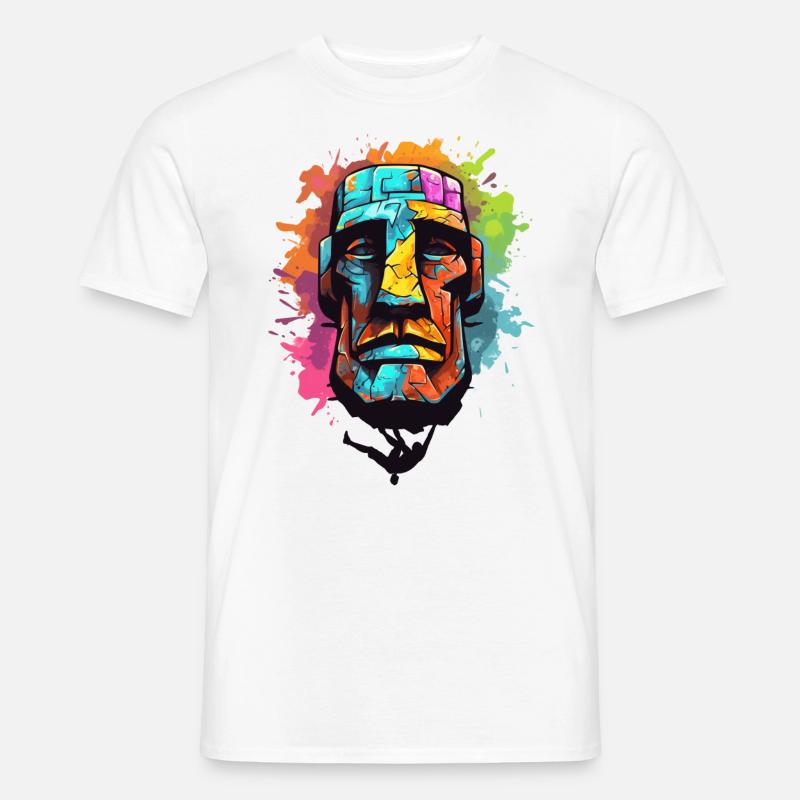 Moai Freeclimbing Artwork Tikki Bouldern Kletterer - Männer T-Shirt - Weiß